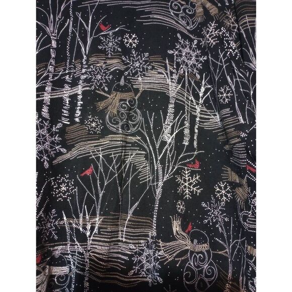 Christopher and Banks Shirt‎ Ladies Extra Large Petite Black Snowman Cardinal - Picture 4 of 8